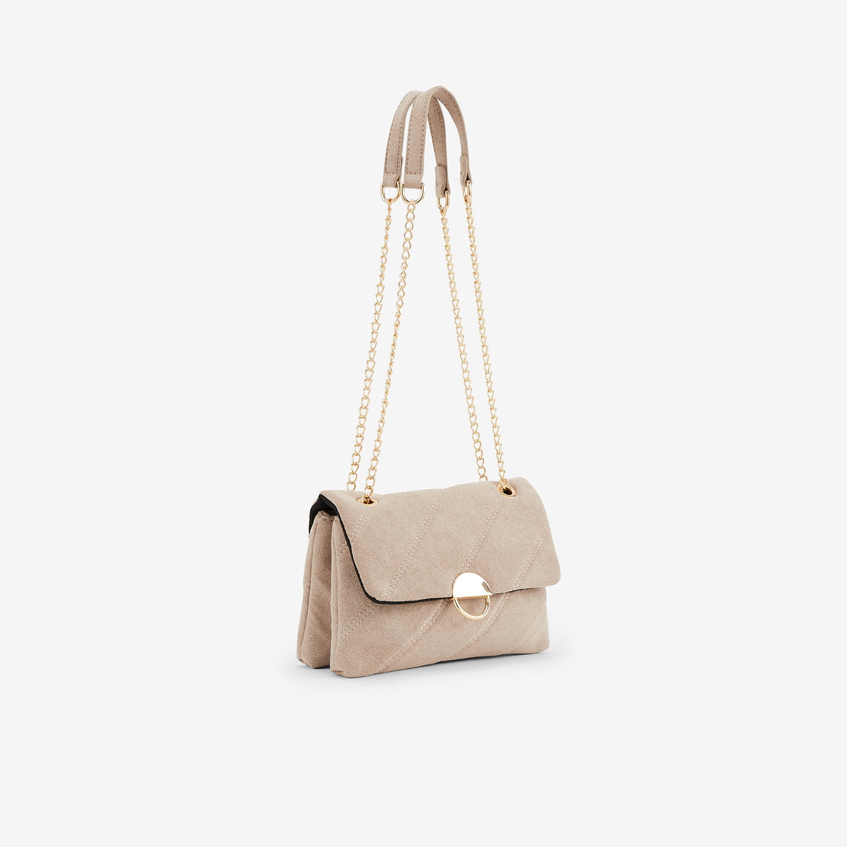 Sac à bandoulière taupe matelassé