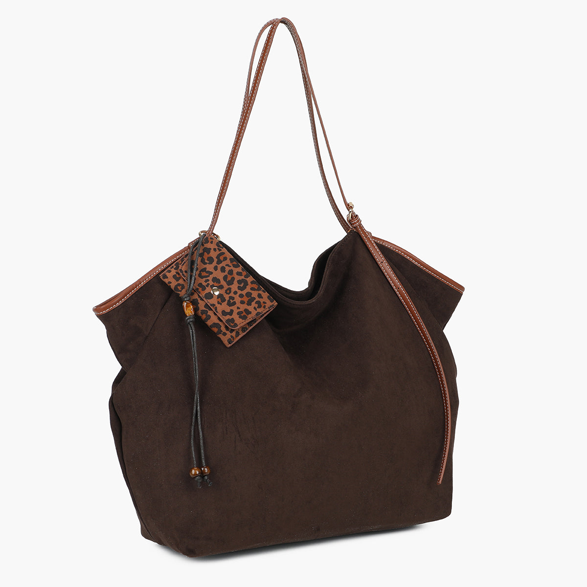 Sac cabas marron souple en suédine