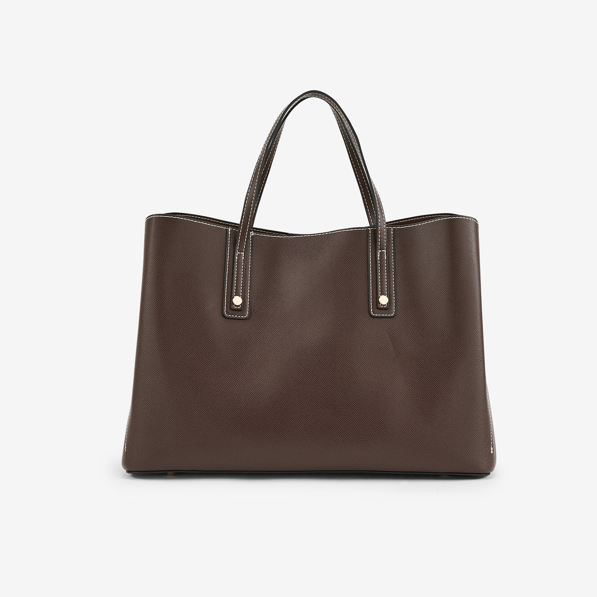 Grand sac à main effet grainé marron