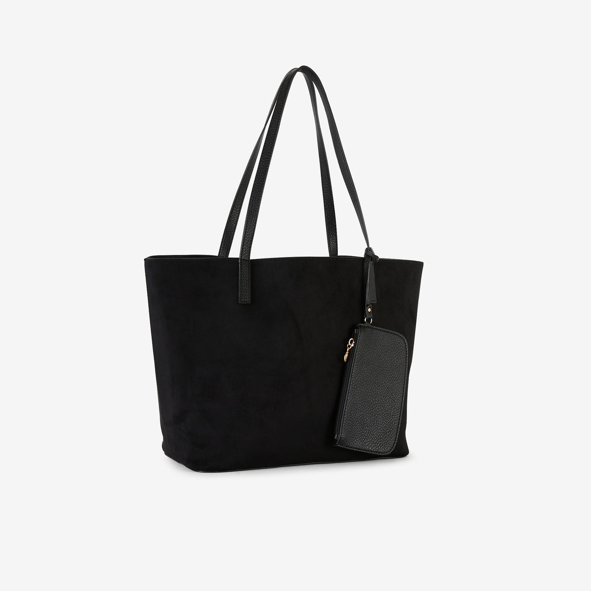 Sac cabas en suédine noir réversible