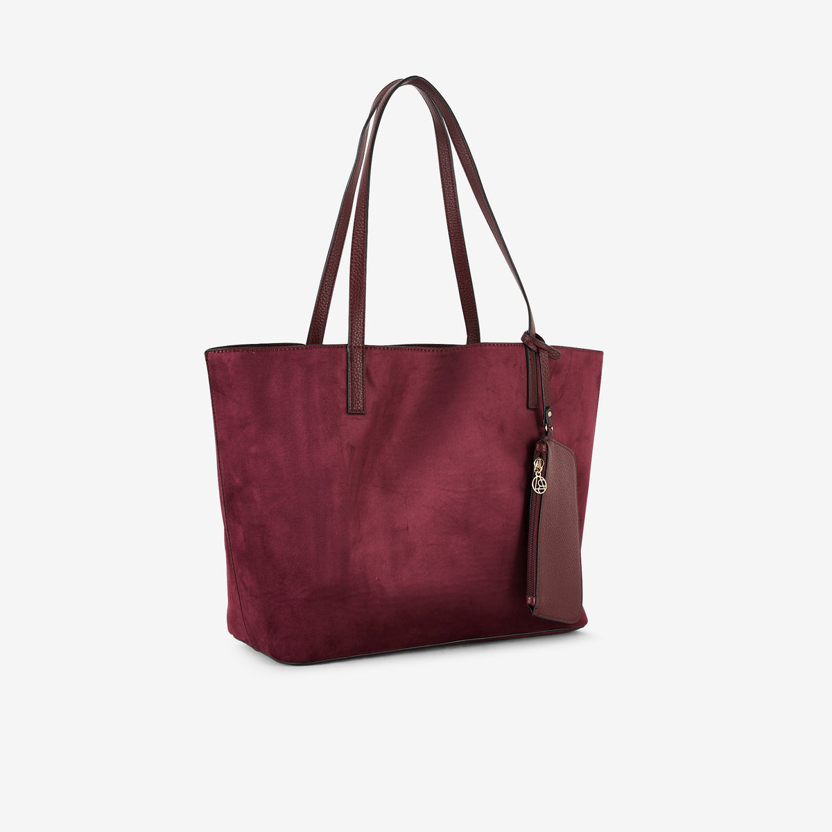 Sac cabas en suédine bordeaux réversible