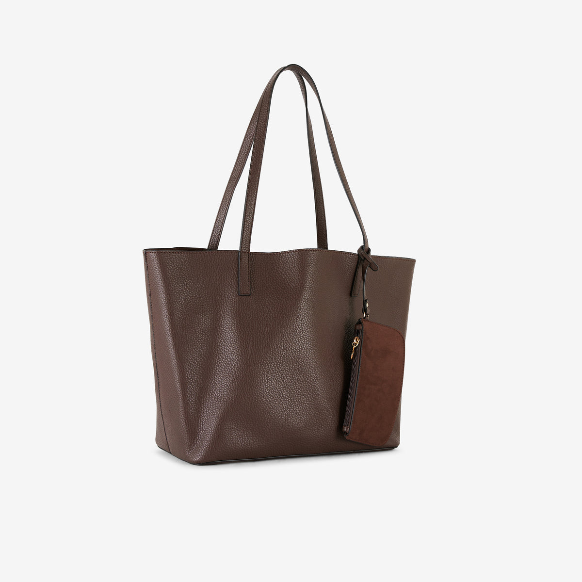 Sac cabas bi-matière marron réversible