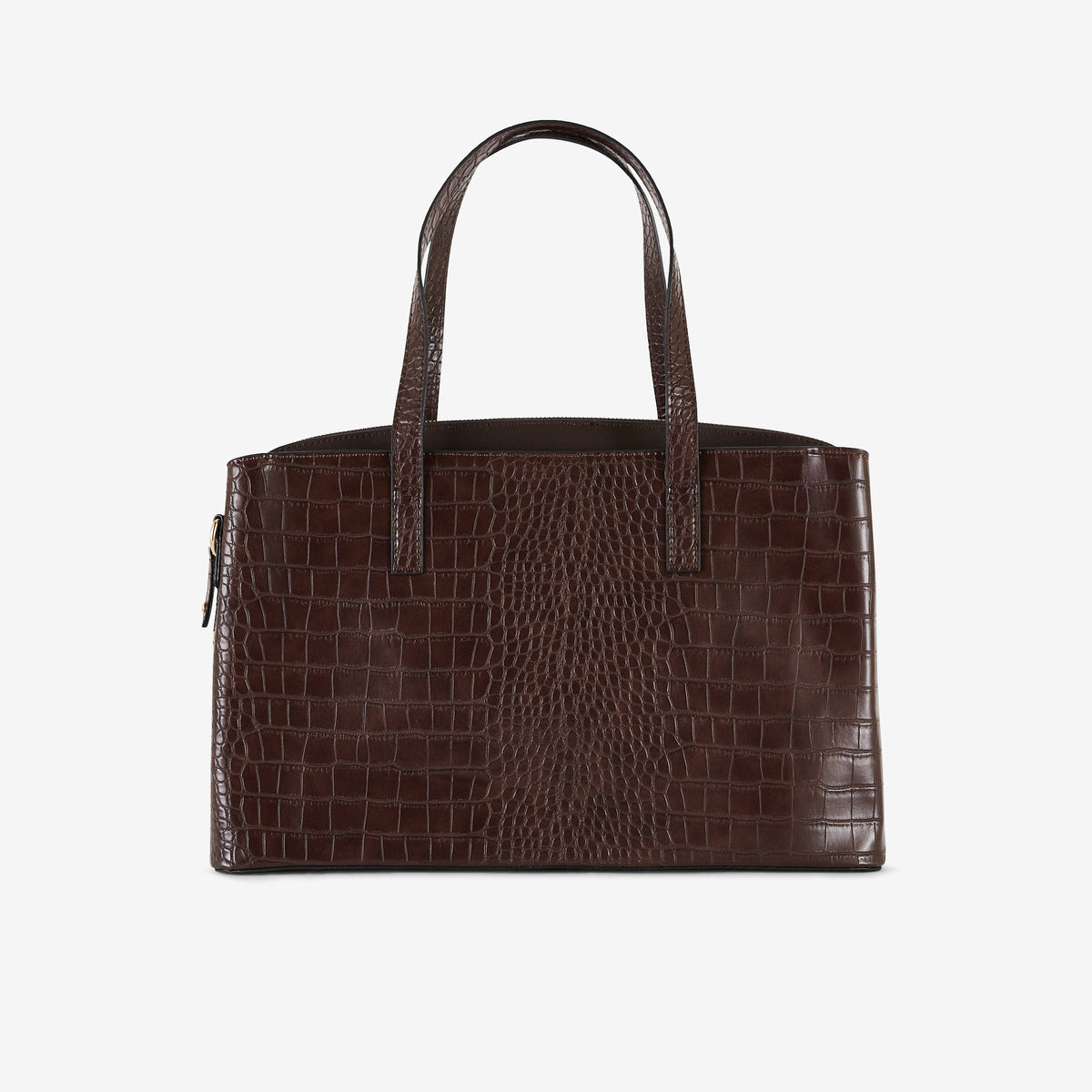 Sac cabas marron effet crocodile