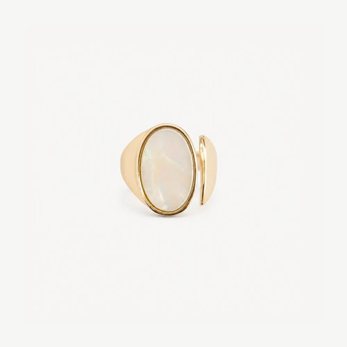 BAGUE OUVERTE AVEC NACRE OVALE