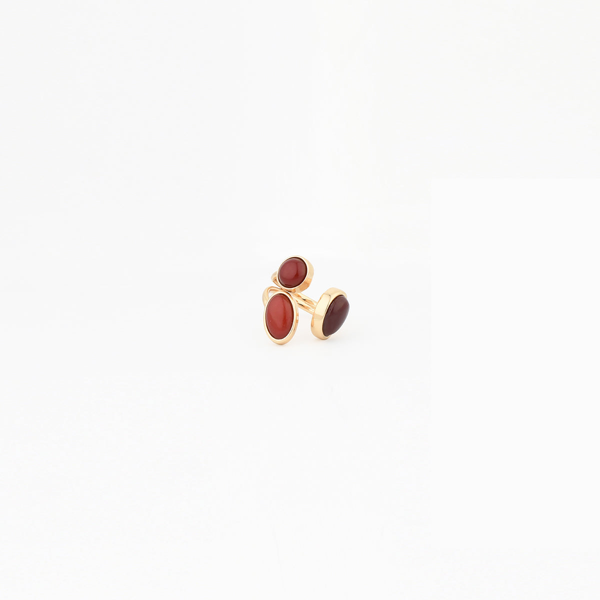 Bague 3 cabochons bordeaux