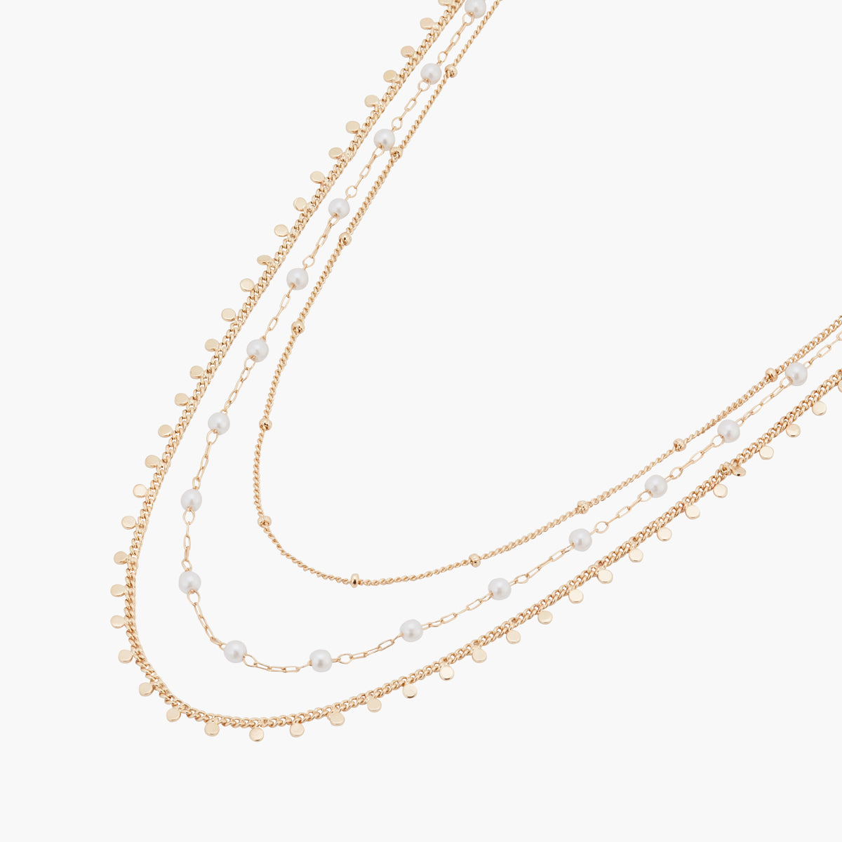 Collier 3 rangs avec perles