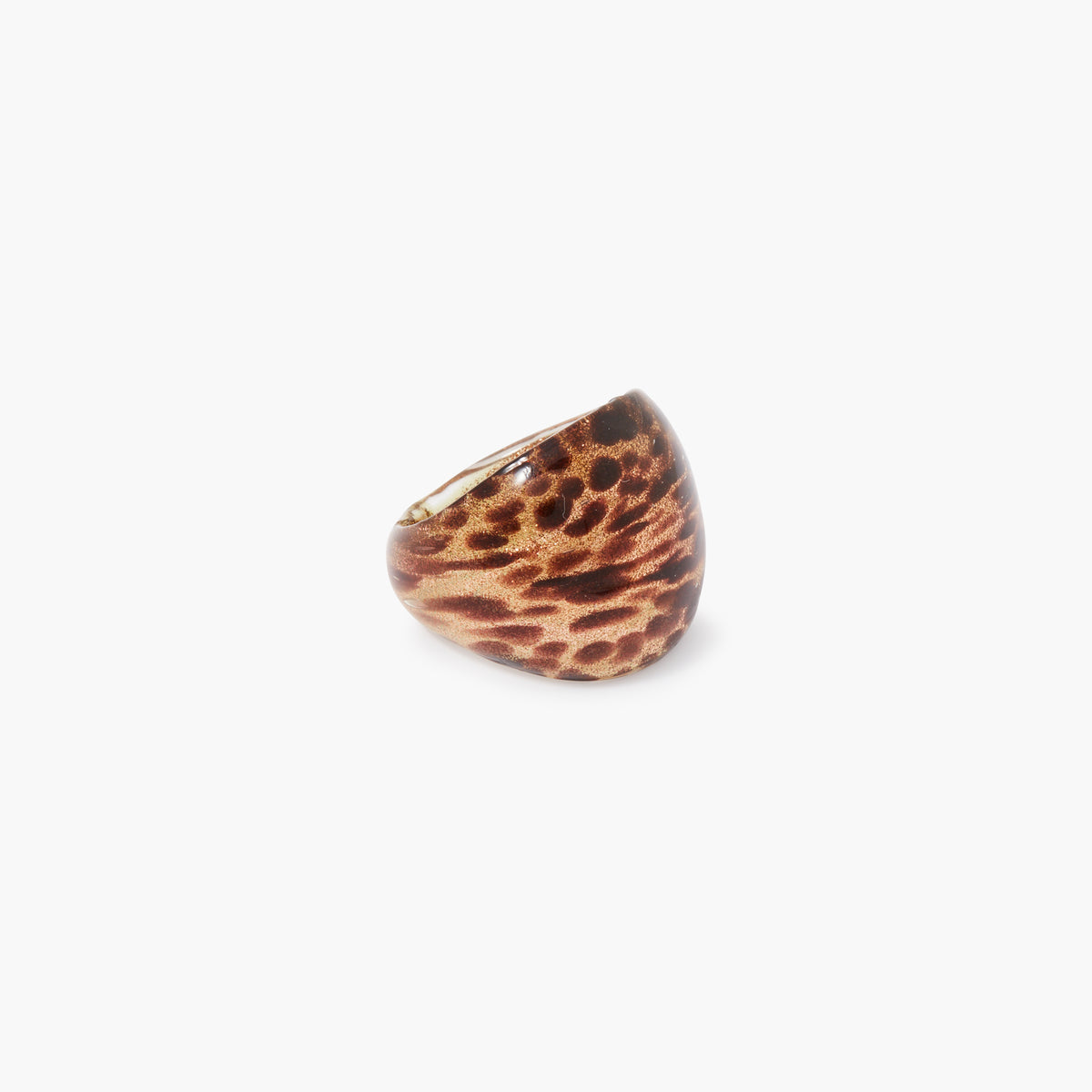 Grosse bague en verre léopard
