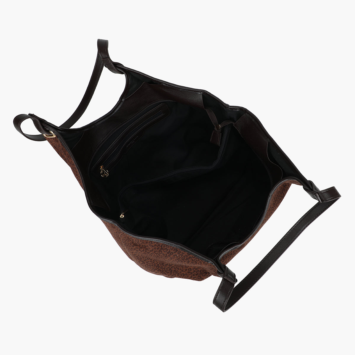 Grand sac cabas en suédine léopard