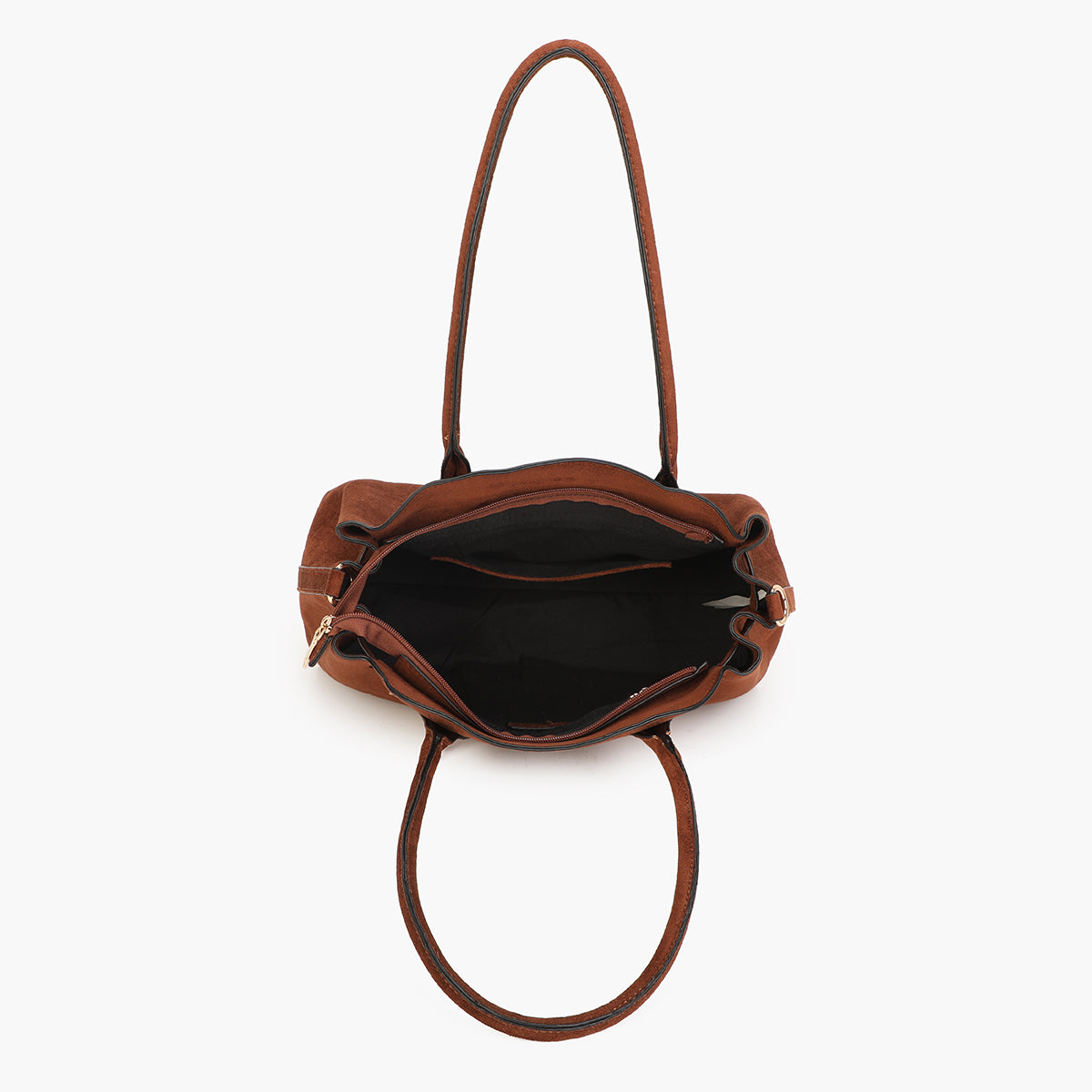 Sac porté épaule texturé marron