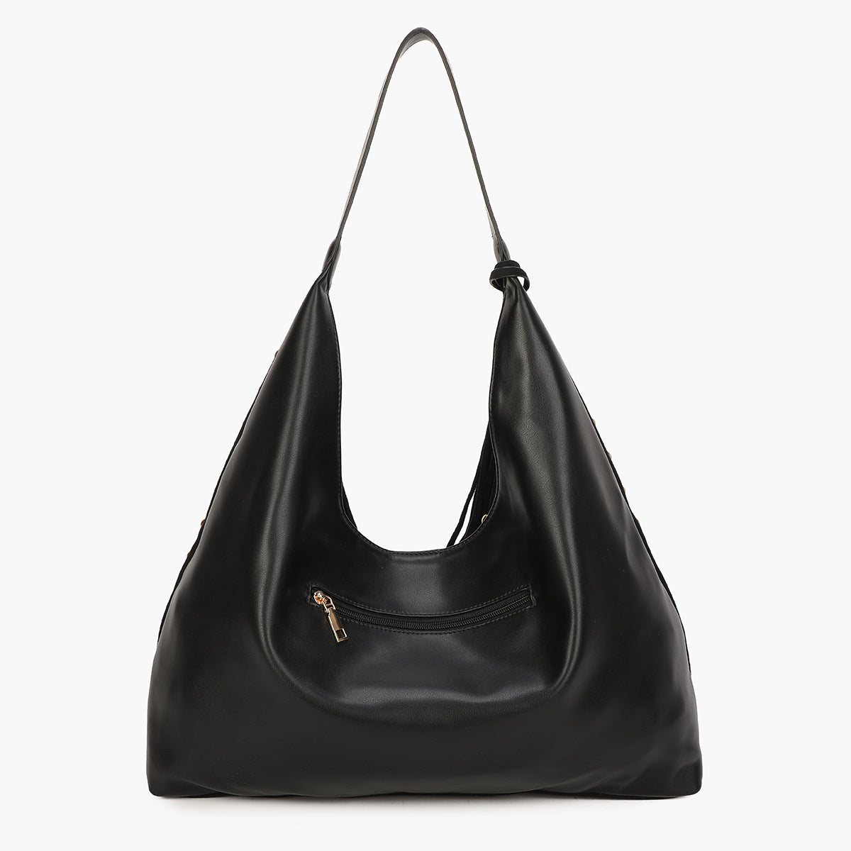 Sac hobo bi-matière noir