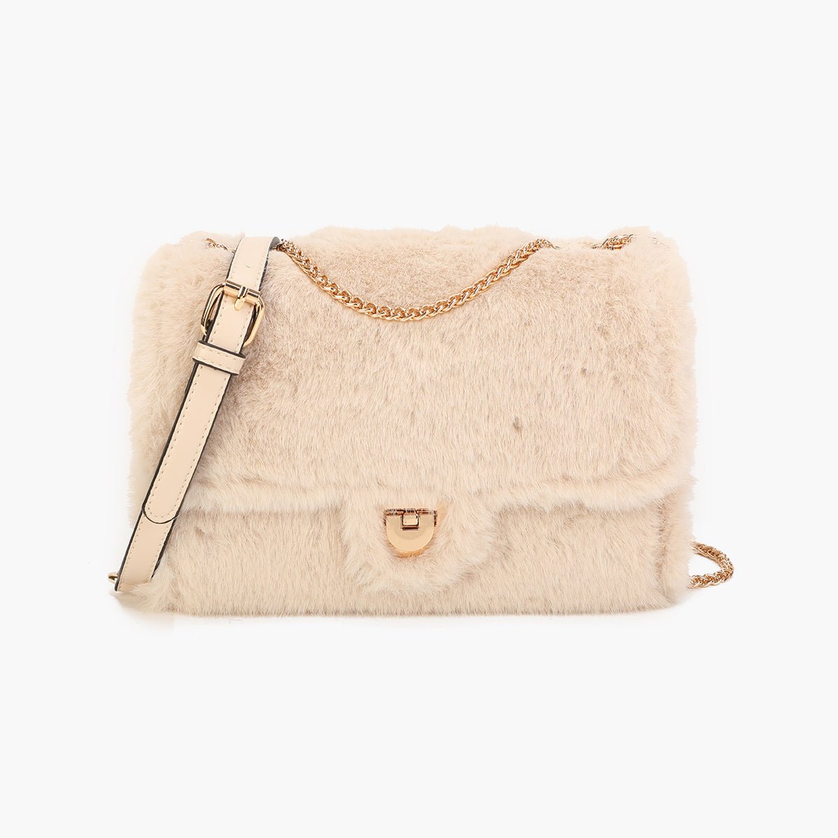 Sac à bandoulière texturé écru