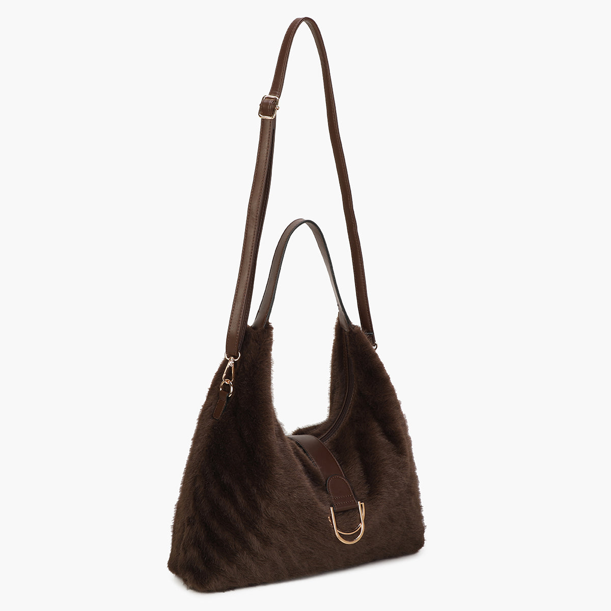 Sac hobo texturé marron
