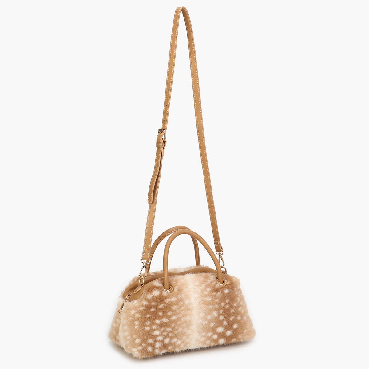 Sac à main texturé motif bambi beige