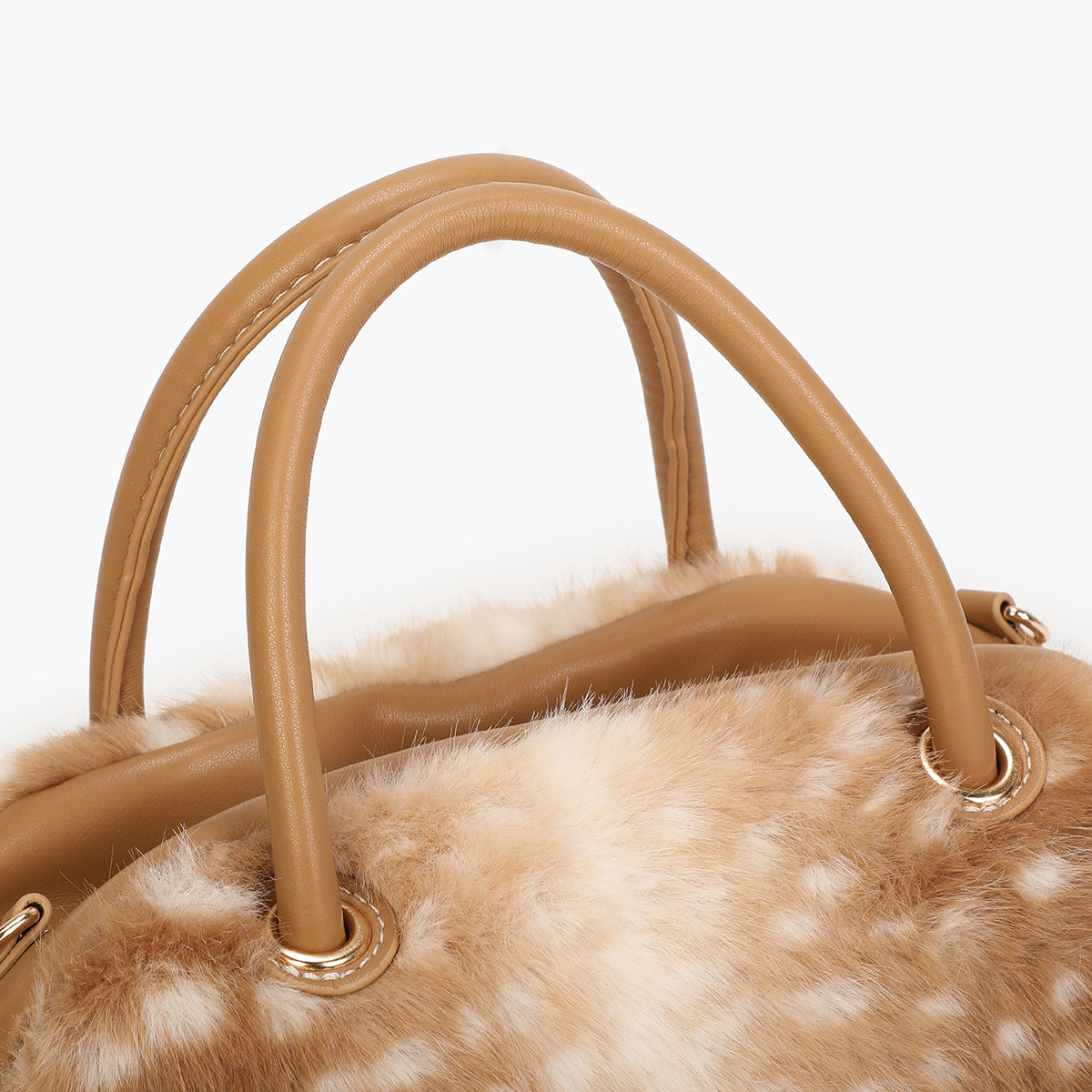 Sac à main texturé motif bambi beige