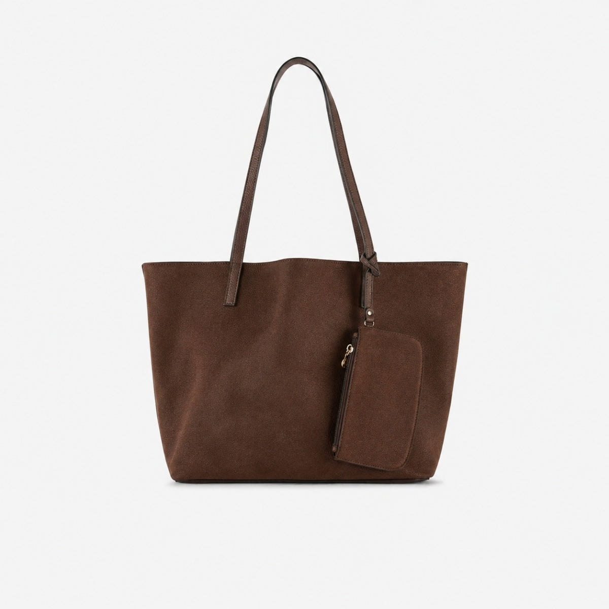 Sac cabas réversible bi matière marron foncé