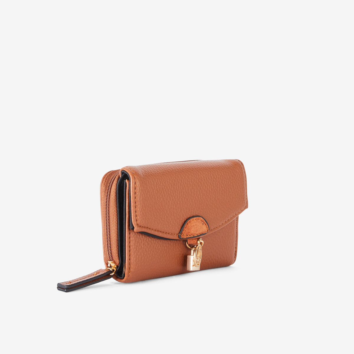 Portefeuille effet grainé camel
