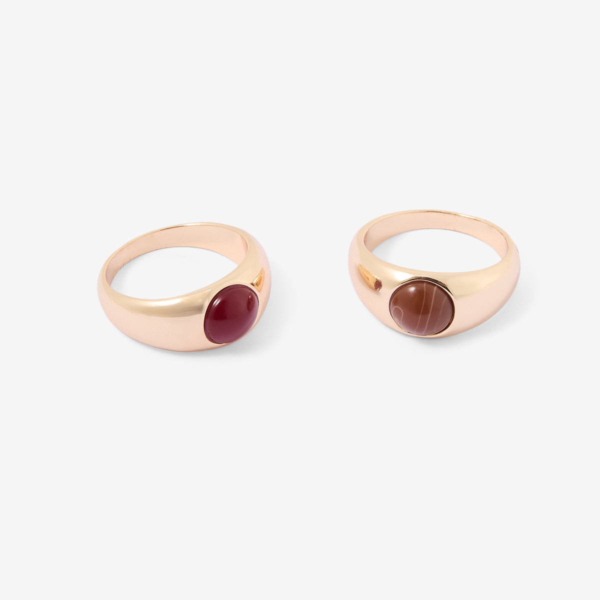 Set x2 bagues bordeaux et marron