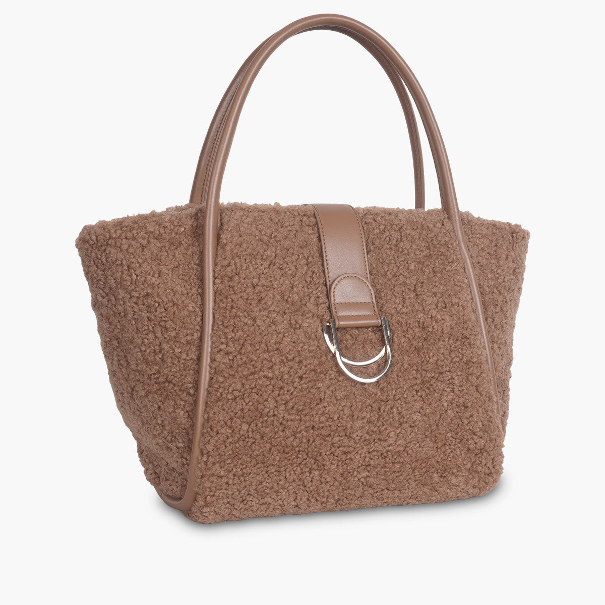 Sac cabas à bouclettes camel