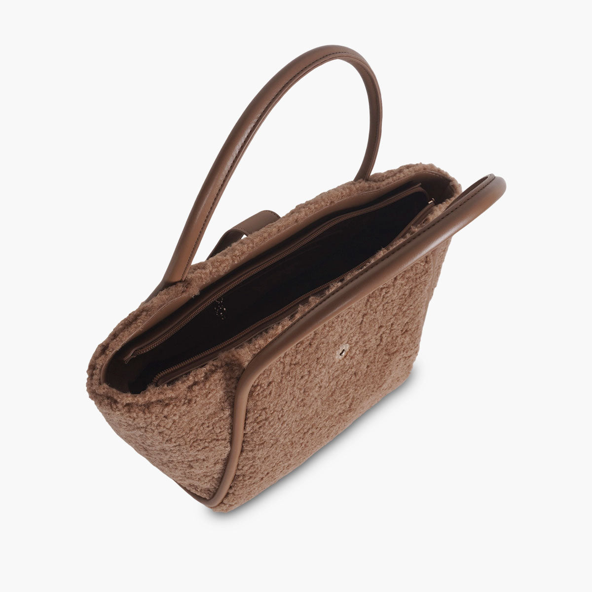 Sac cabas à bouclettes camel