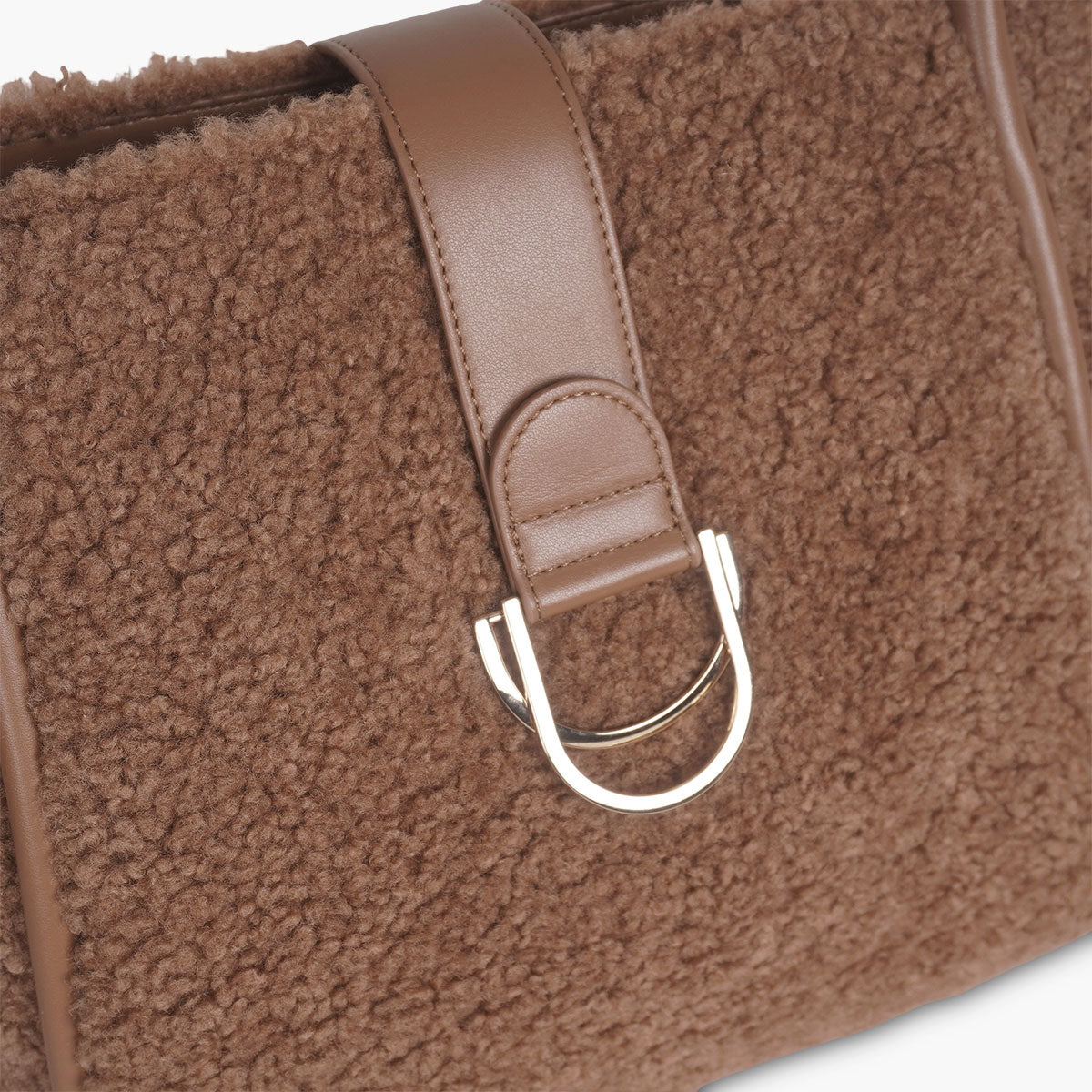 Sac cabas à bouclettes camel