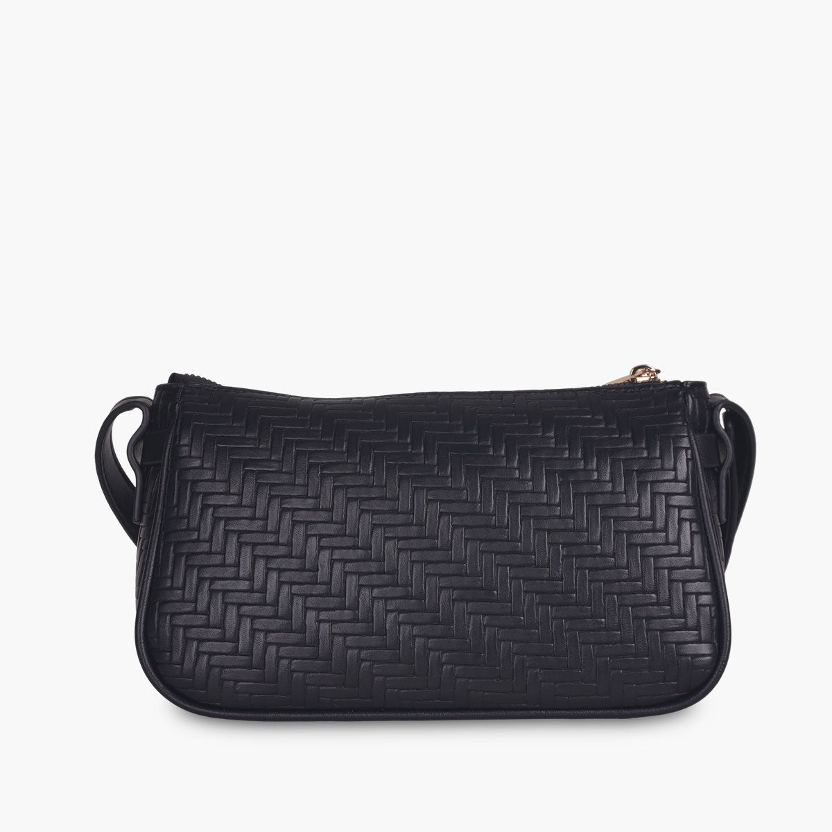 Sac à bandoulière effet tressé noir