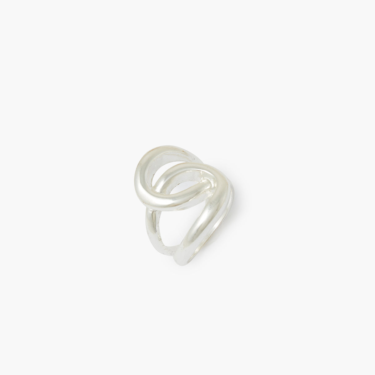 Bague entremêlée argentée