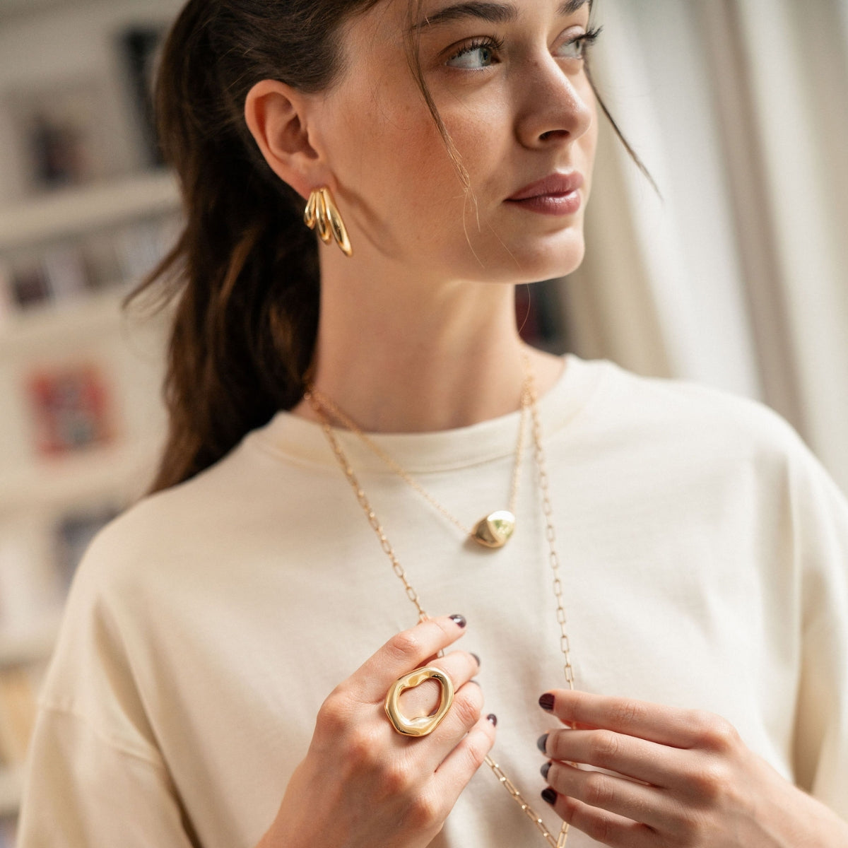 Collier pendentif galet - Collection Recyclée