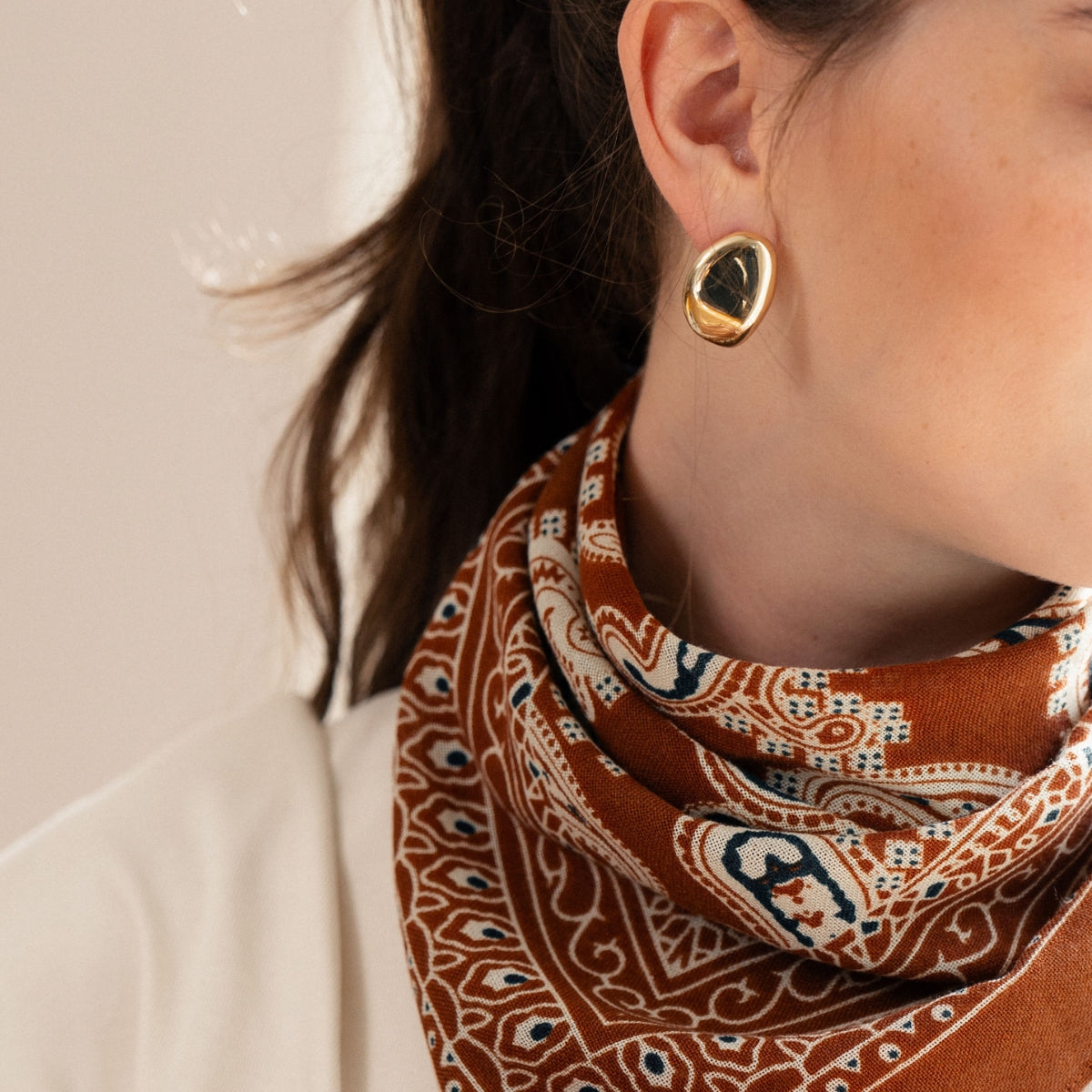 Boucles d'oreilles galets - Collection Recyclée
