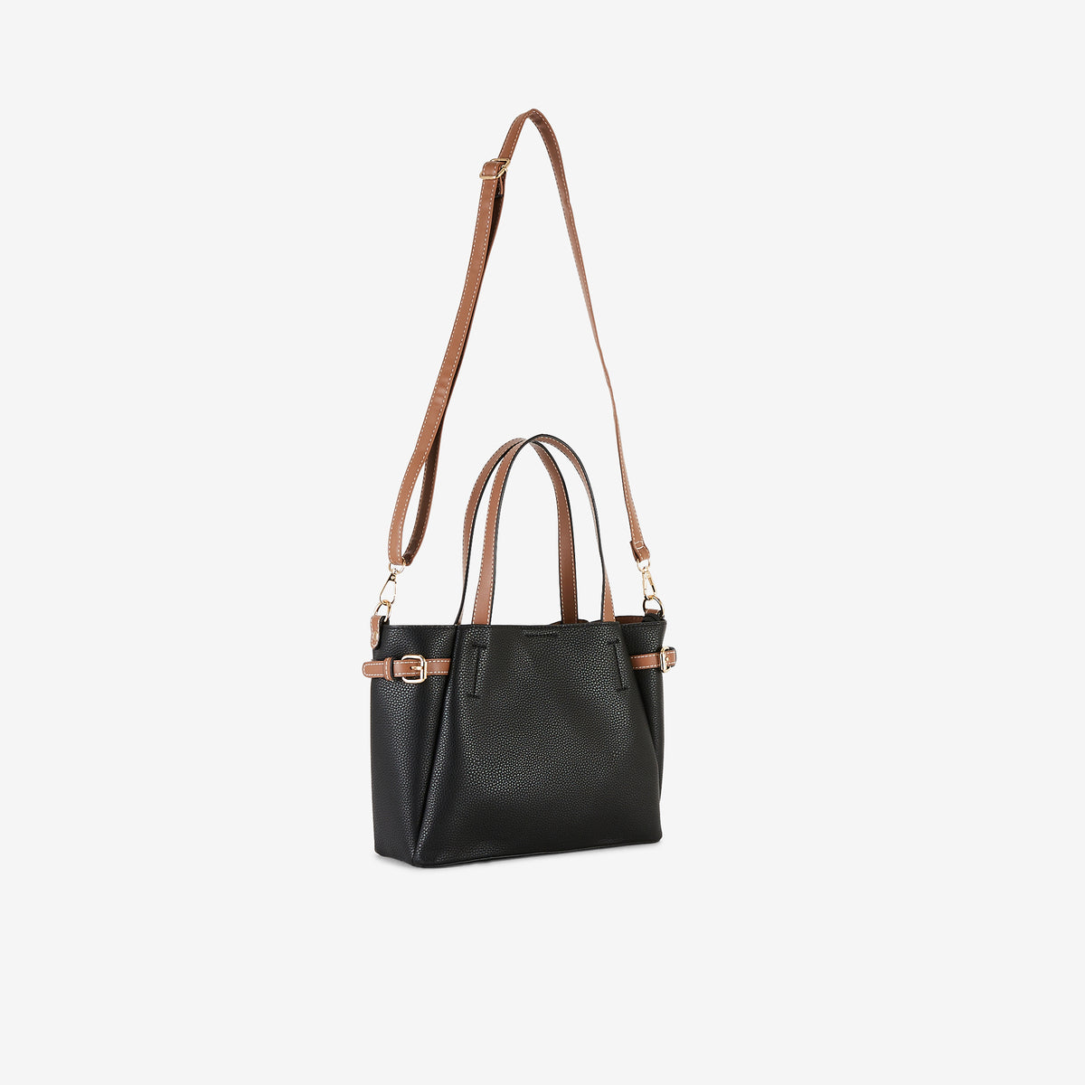 Sac à main effet grainé noir