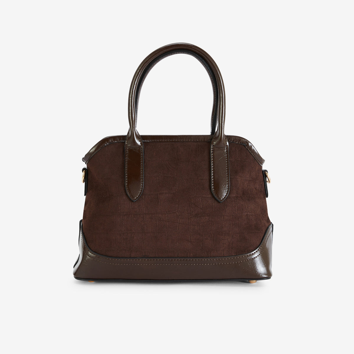 Petit sac bi matière en suédine marron