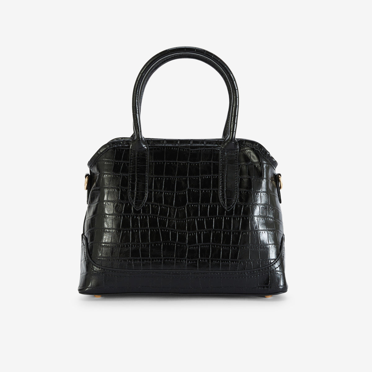 Petit sac effet croco noir