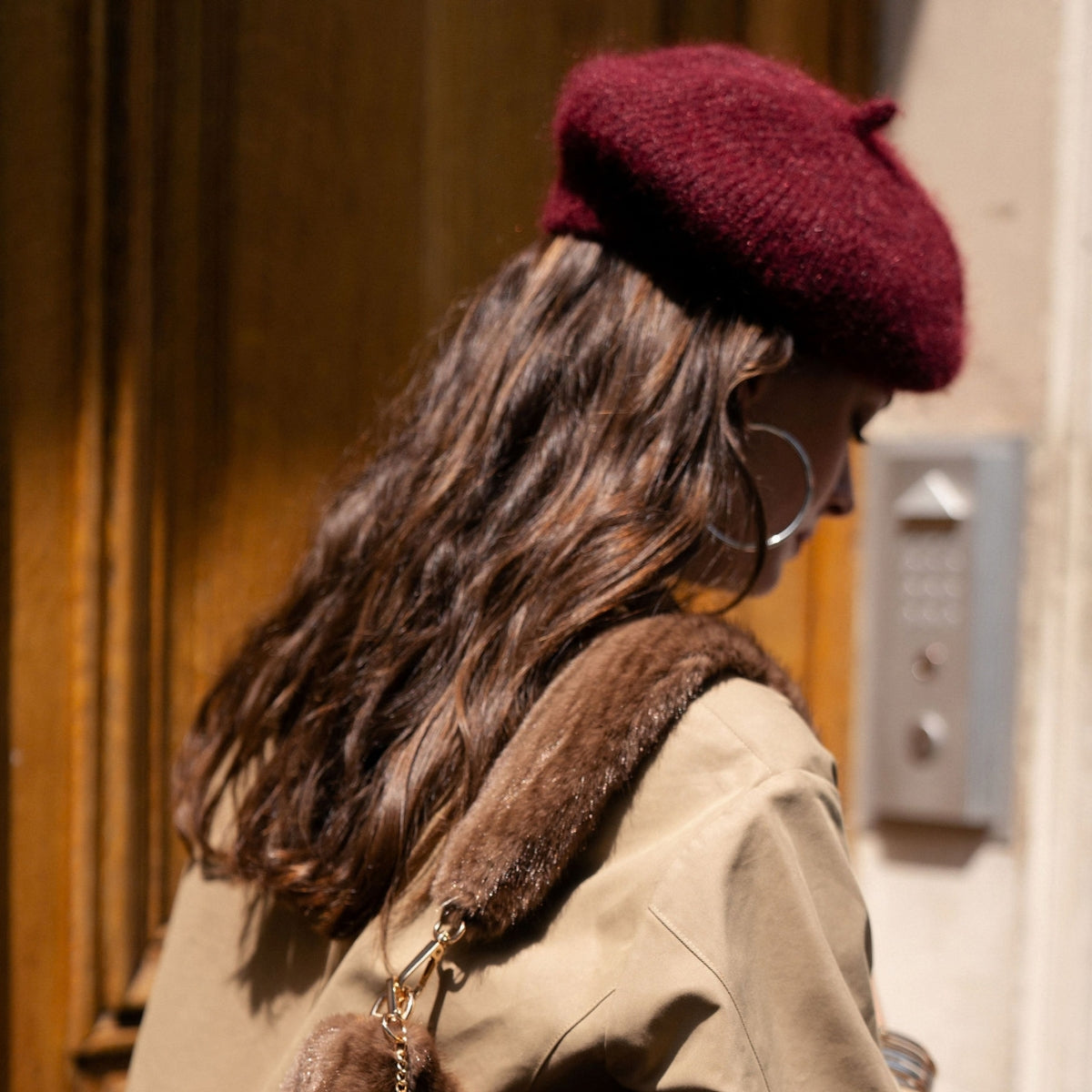 Béret laine bordeaux