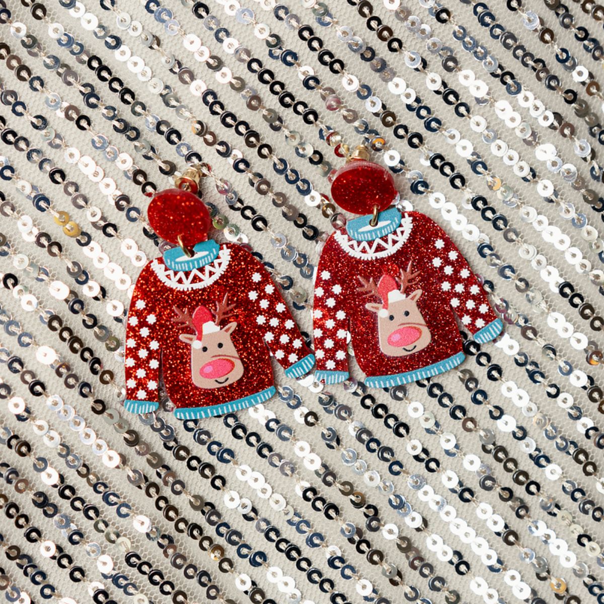 Boucles d'oreilles pull de Noël