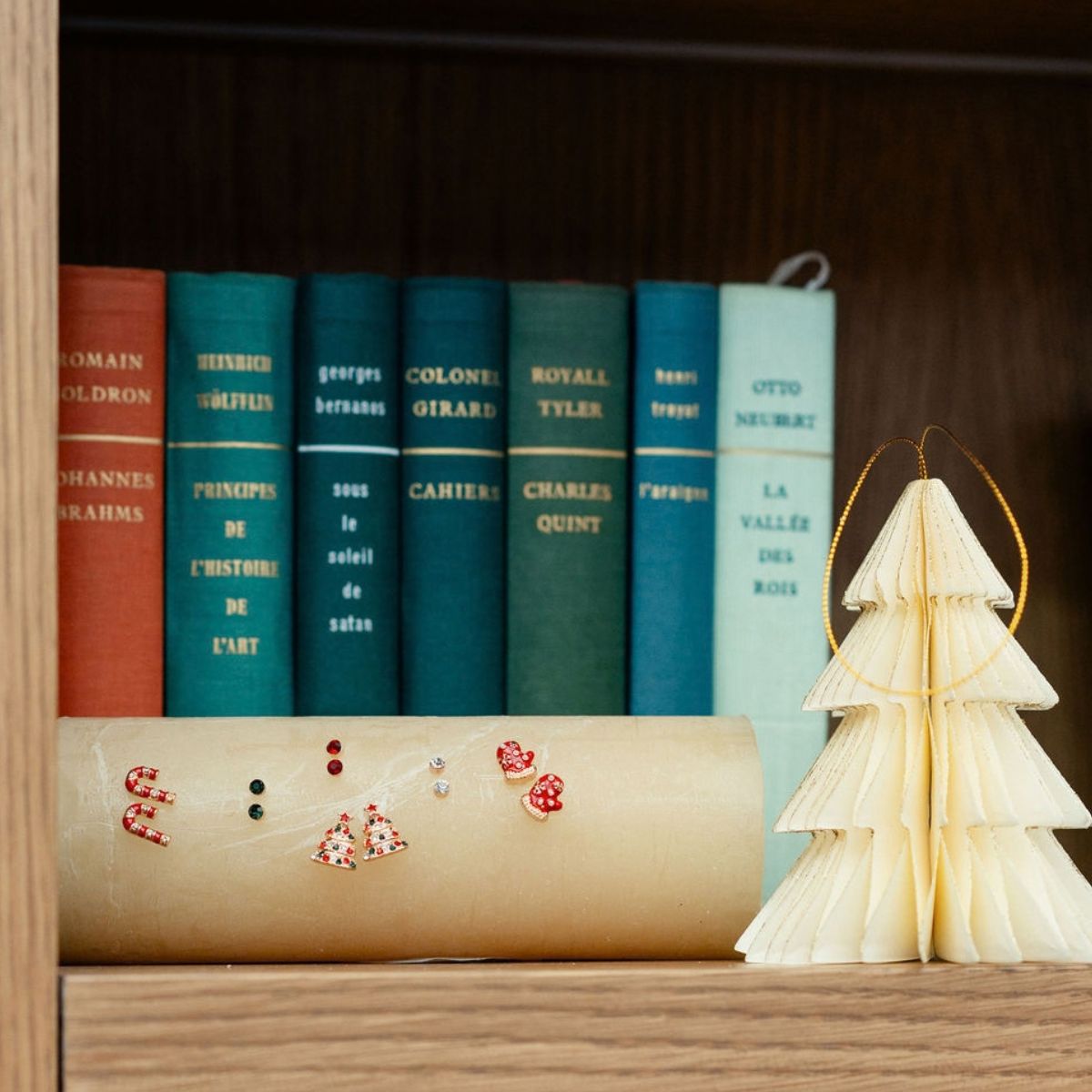 Set de 6 paires de puces d’oreilles de Noël – Sucre d’orge, moufles et sapins de Noël