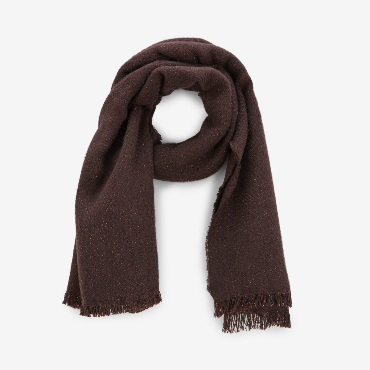 Echarpe unie marron