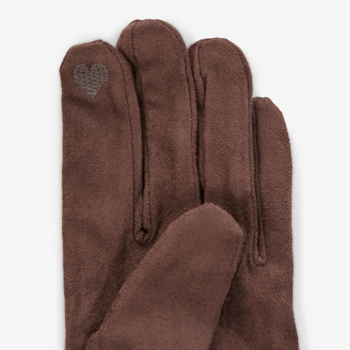 Gants bi matières marron