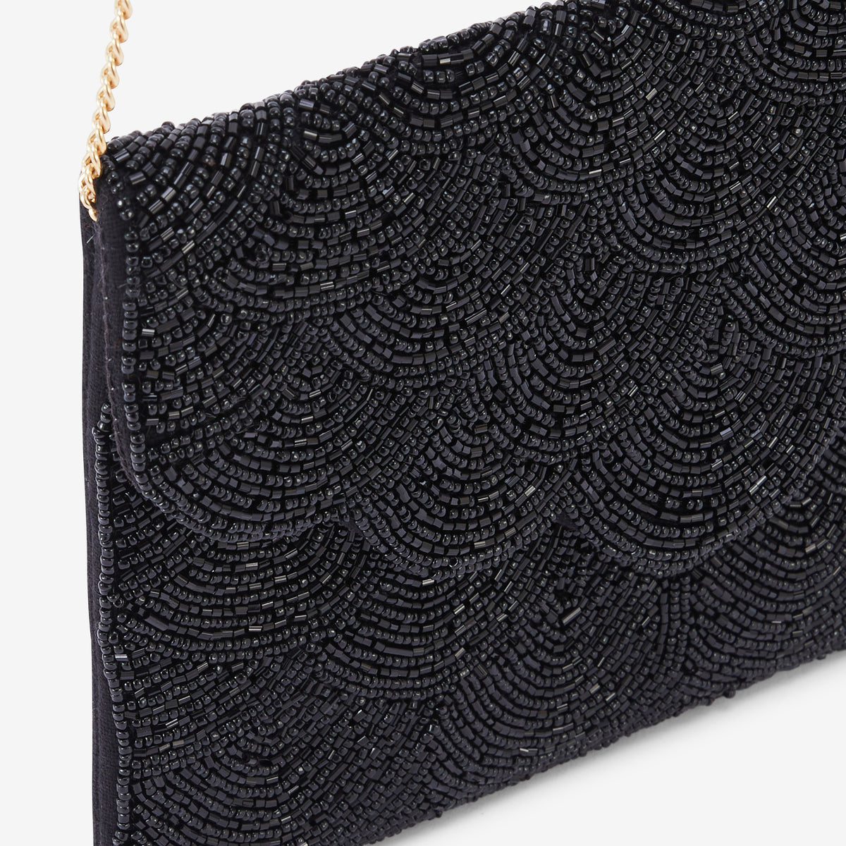 Pochette perlée noir