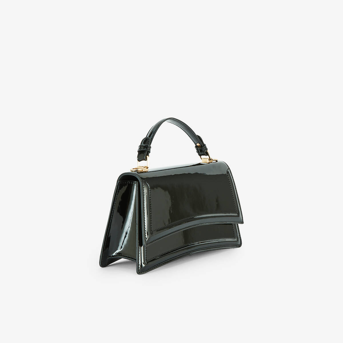 Sac porté main noir vernis