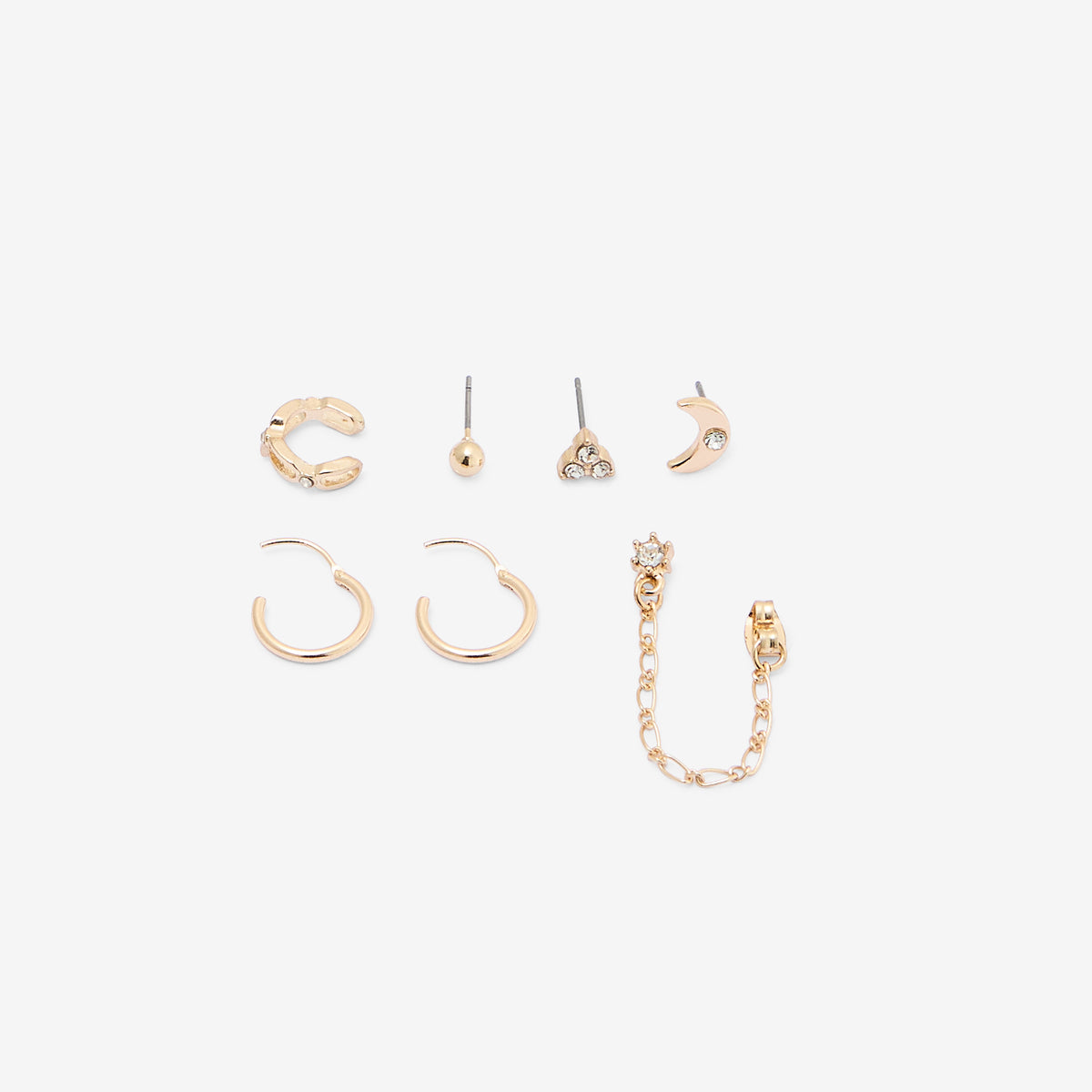 Set de 6 bijoux d'oreilles dorées