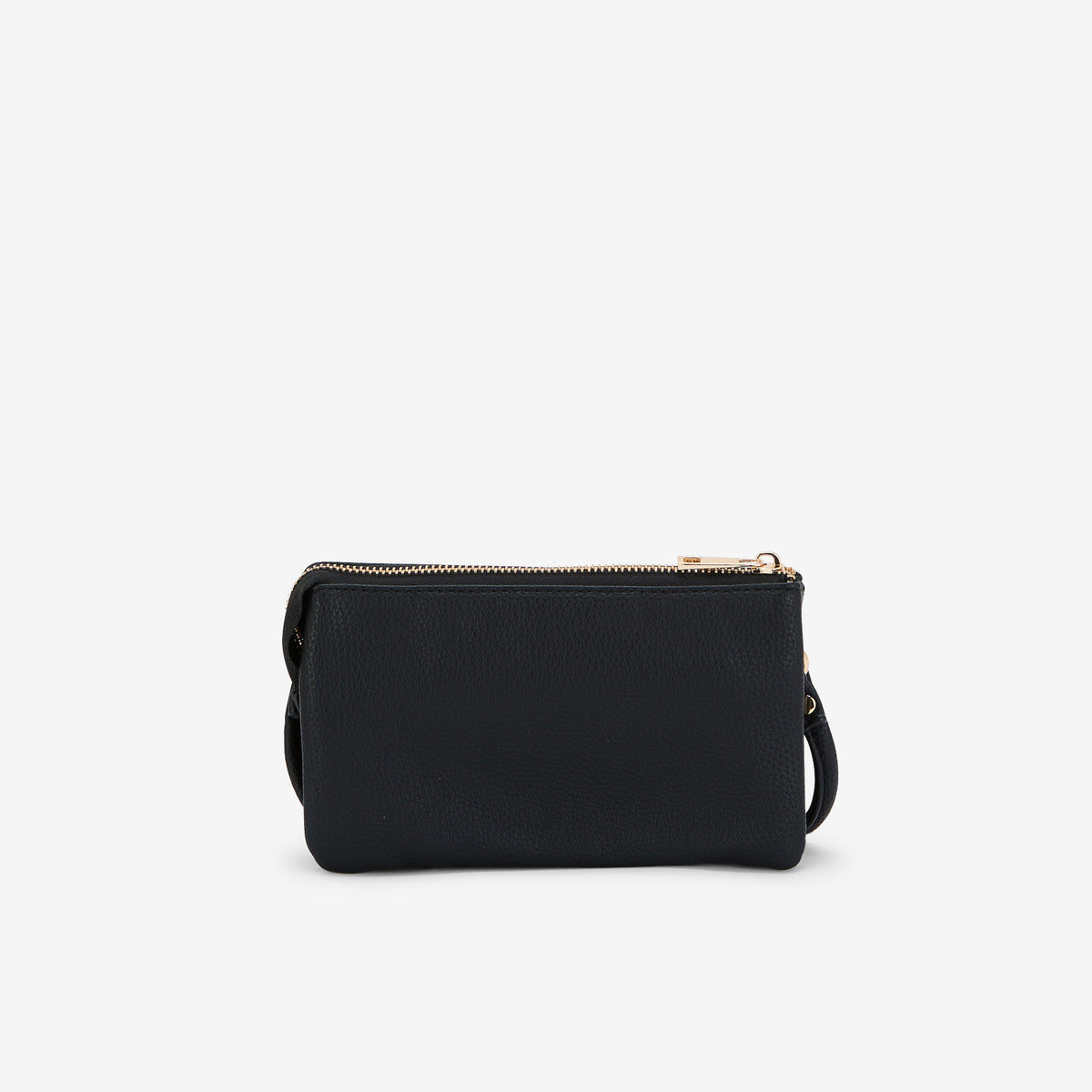 Pochette bandoulière multipoches bi matière noir