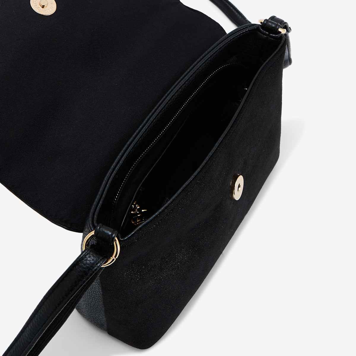 Sac à bandoulière noir texturé