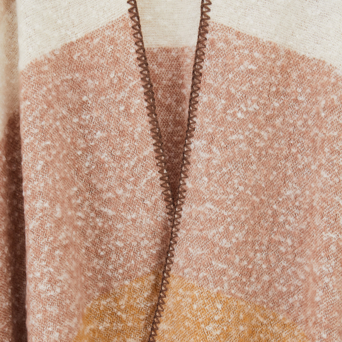 Poncho beige et marron