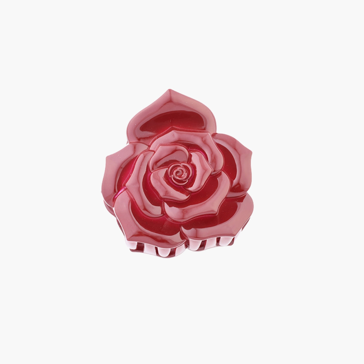 Pince à cheveux fleur de camélia bordeaux
