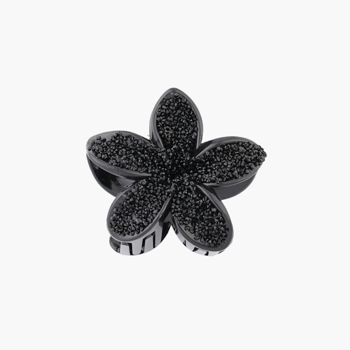 Pince à cheveux fleur noire à strass
