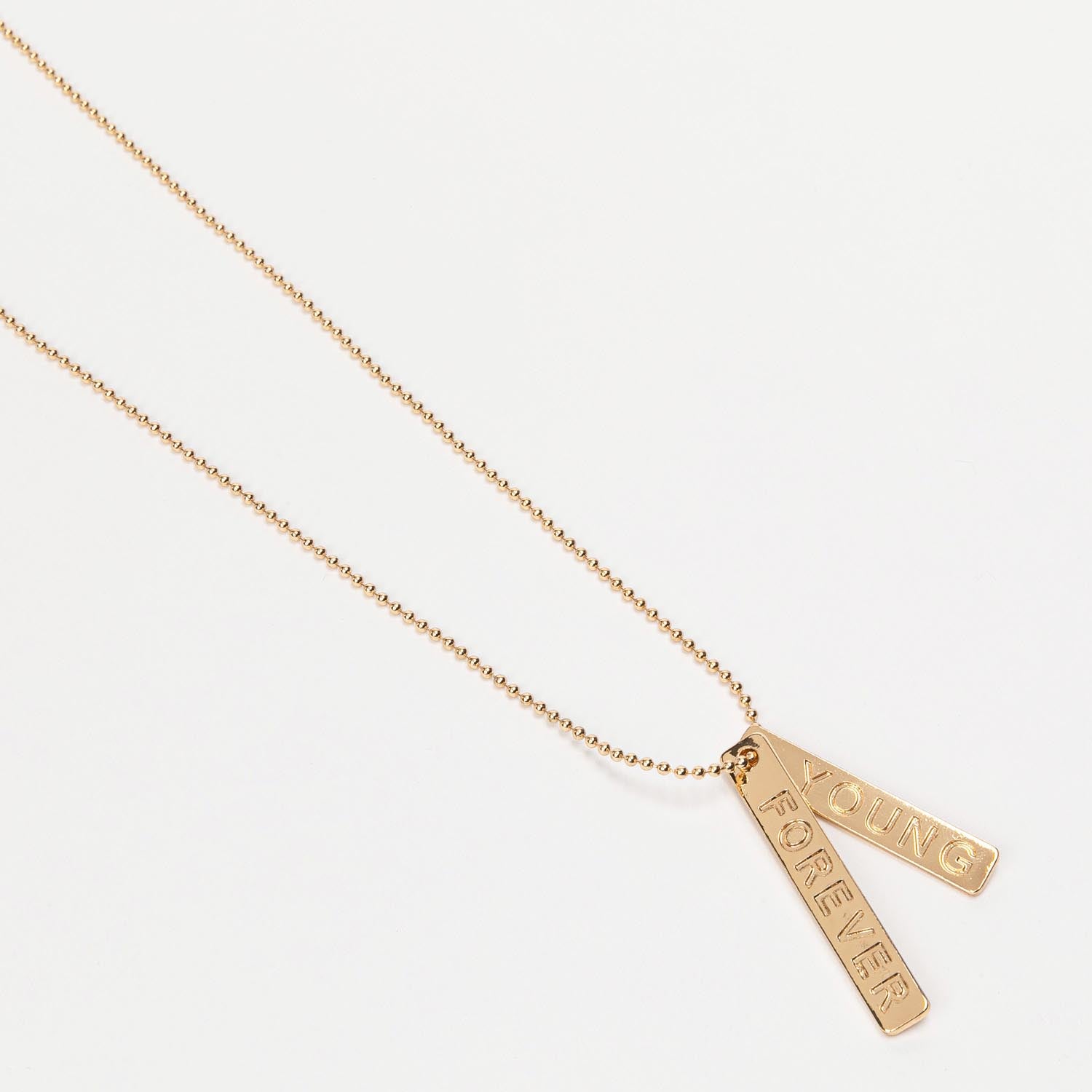 Collier plaques "Forever Young"