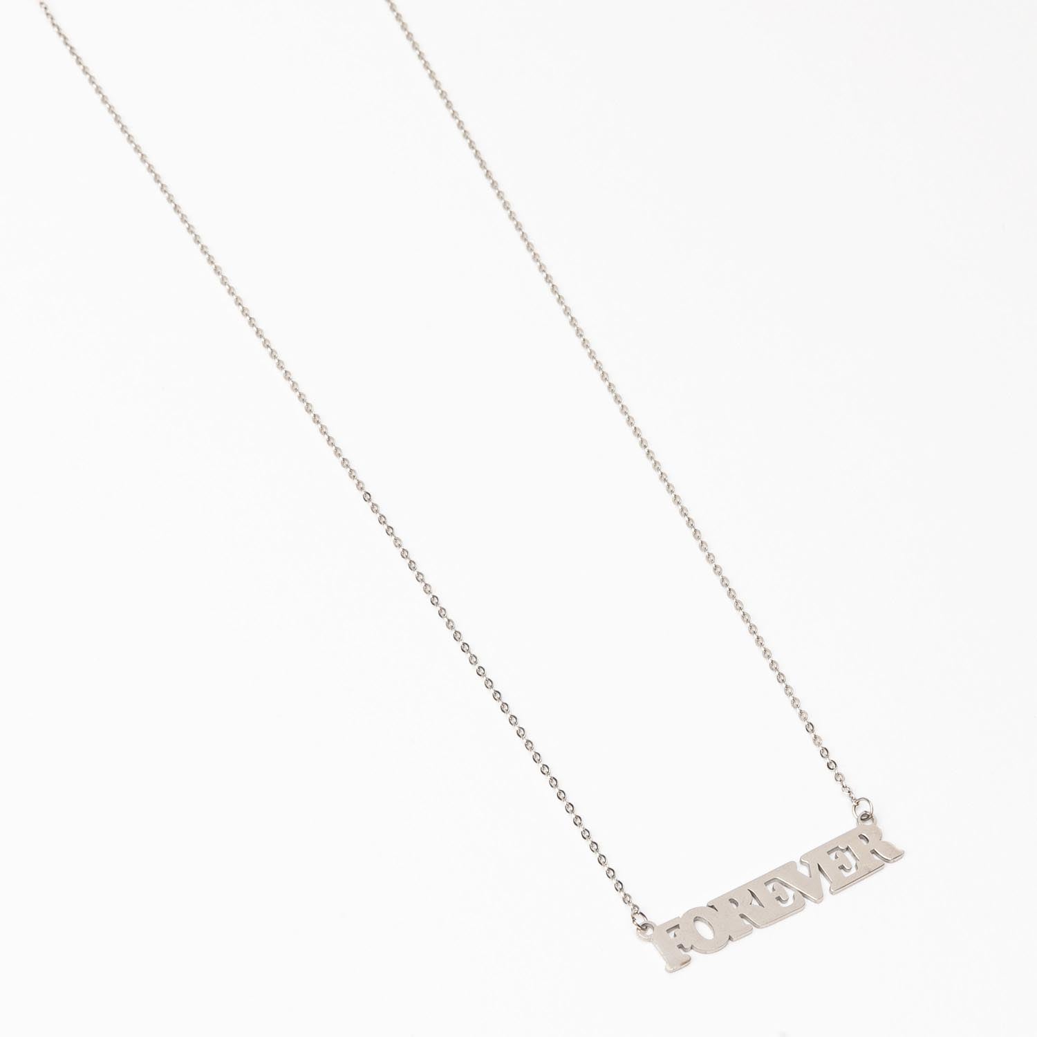 Collier Forever en acier inoxydable argenté