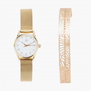 Coffret montre/bracelet doré