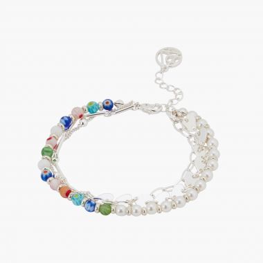 Bracelet 3 rangs à perles City Azur