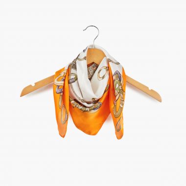 Foulard à motifs bijoux orange