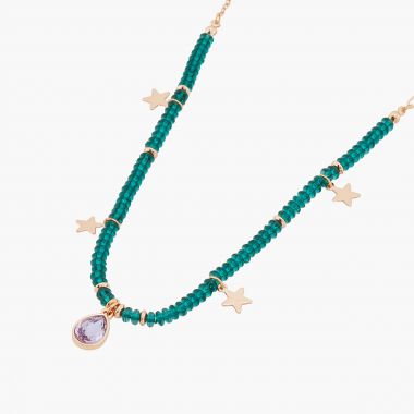Collier perles colorées et étoiles Stardust